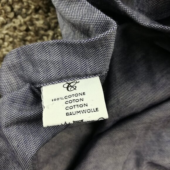 Canali 1934 Shirt Lightweight Long Sleeve Button Up Heather Blue Mens Large - Picture 4 of 9